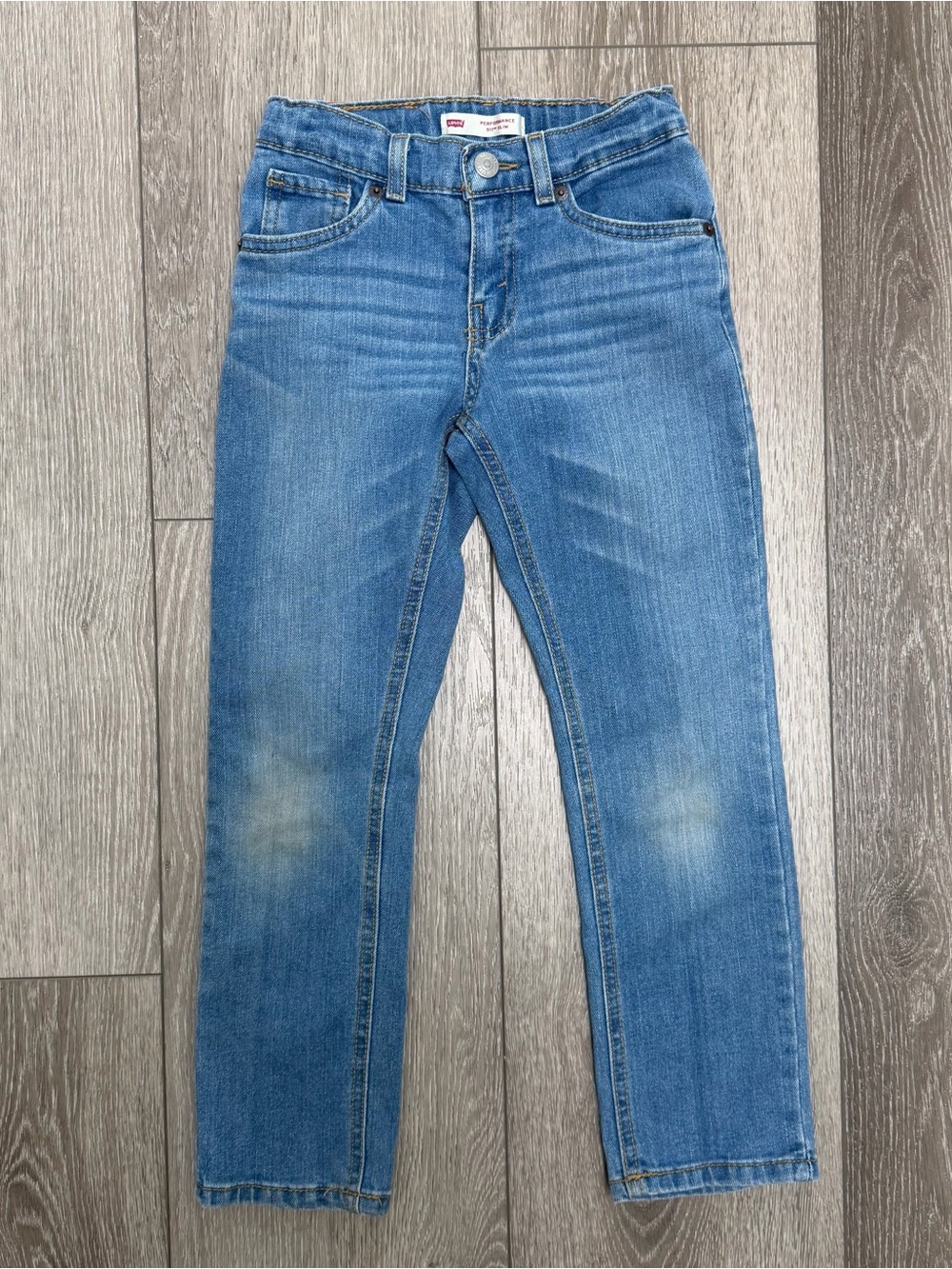 LEVIS PERFORMANCE 511 SLIM DENIM JEANS ADJUSTABLE WAISTBAND GIRLS 7 REGULAR